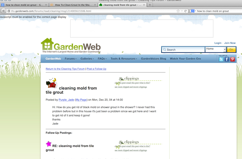 "A screenshot of a thread on the GardenWeb forum."